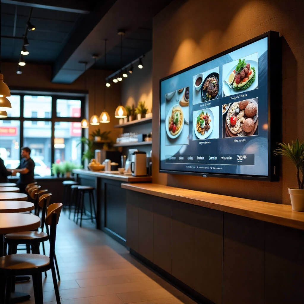 Picture a busy café: the manager updates the breakfast menu with a few clicks, and the new lineup instantly shines on every screen.